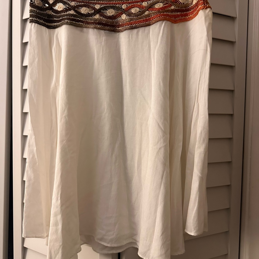 Embroidered White Skirt